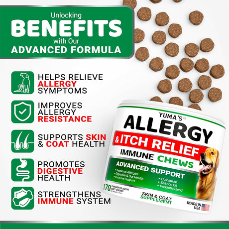 Dog Allergy & Itch Support Chews - 170 count - YUMA'S