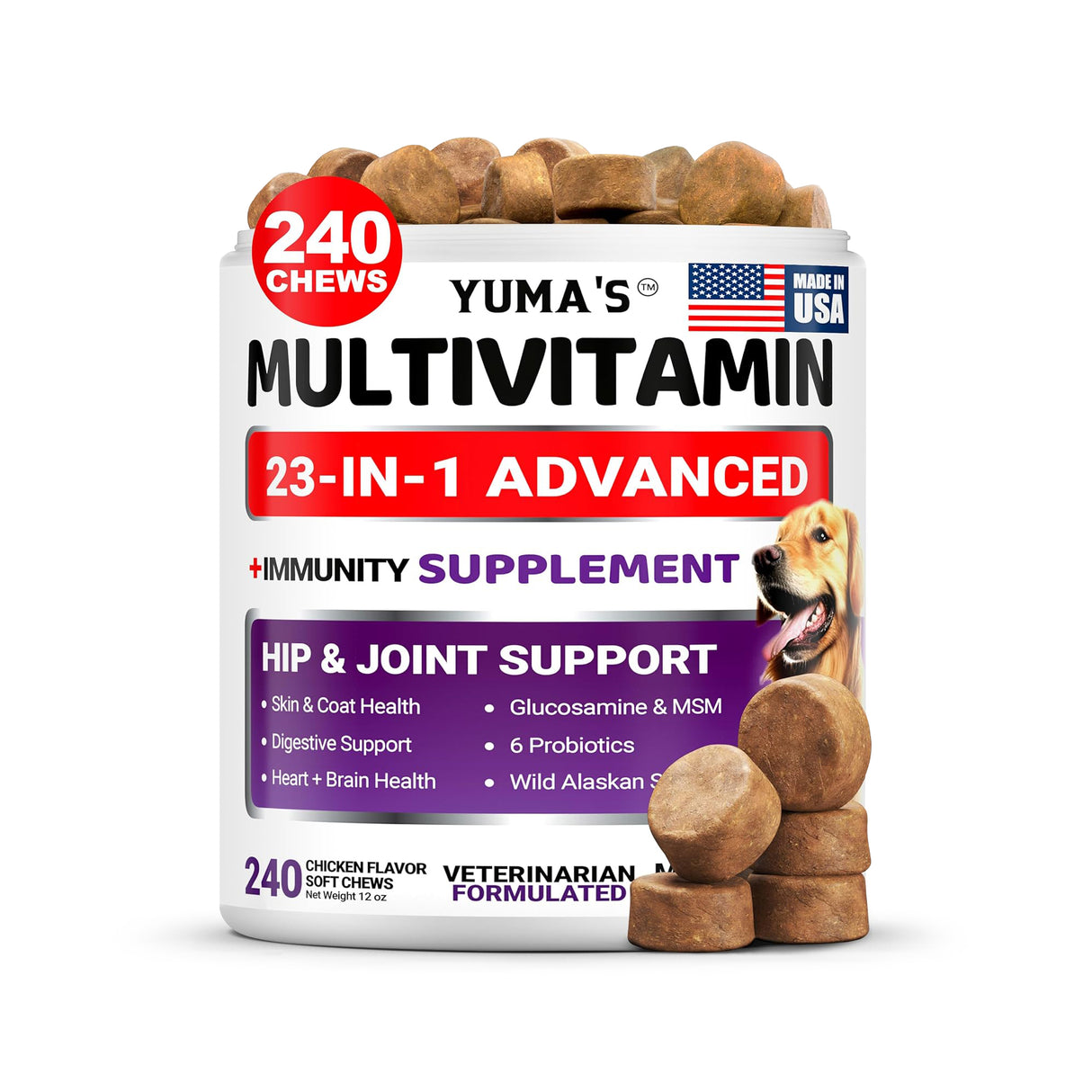 Dog Daily Multivitamin Chews –  240 Count - YUMA'S