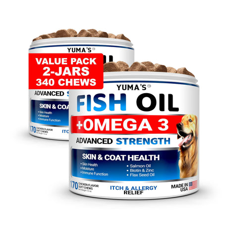 (2 Pack) Omega 3 Fish Oil for Dogs - YUMA'S