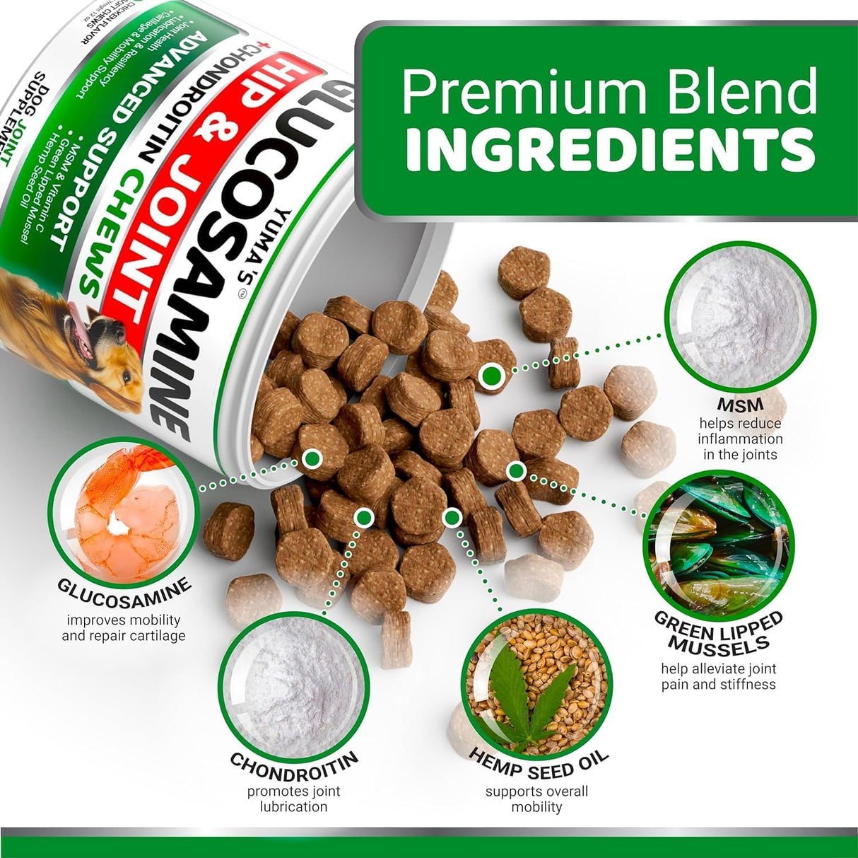 (2 Pack) Glucosamine for Dogs - YUMA'S