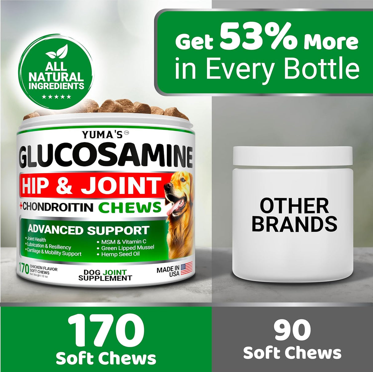 Glucosamine for Dogs - 170 Chews - YUMA'S