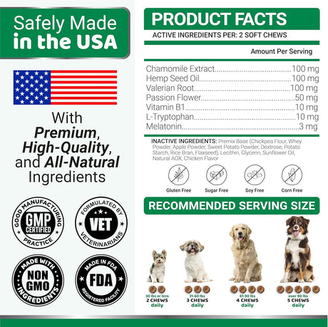 (2 Pack) Hemp Calming Chews for Dogs – 340 Chews - YUMA'S