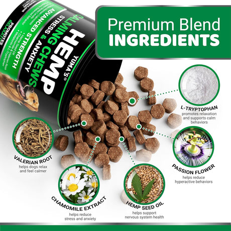 (2 Pack) Hemp Calming Chews for Dogs – 340 Chews - YUMA'S