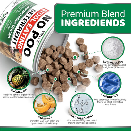 No Poo Chews – Behavior Support & Digestive Enzymes (170 Soft Chews) - YUMA'S