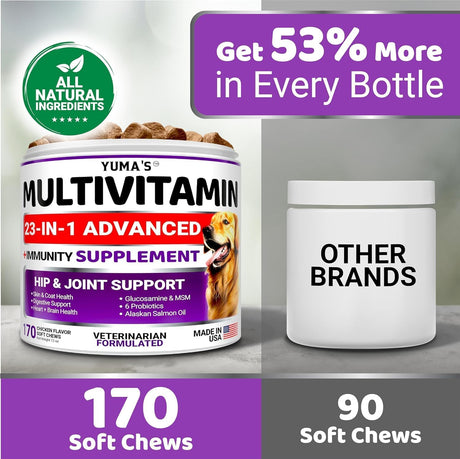 (2 Pack) Dog Multivitamin – 170 Chews Each (Chicken Flavor) - YUMA'S