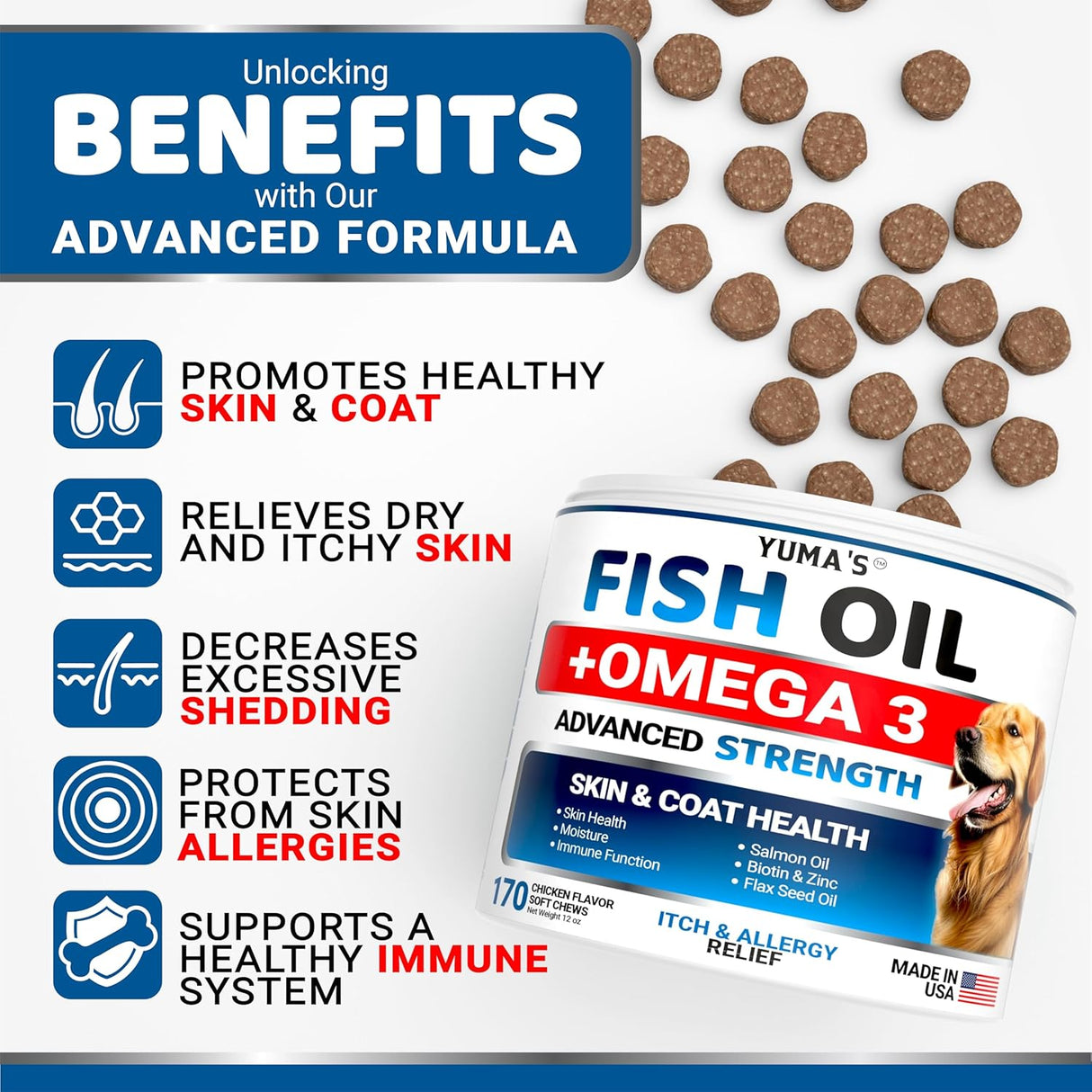 Omega-3 Fish Oil Chews for Dogs - YUMA'S
