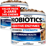 2 Pack Probiotics for Dogs – Digestive Enzyme Chews, 2 × 170 Soft Chews (Bacon Flavor) - YUMA'S
