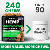 Hemp Calming Chews for Dogs - 240 Treats - YUMA'S