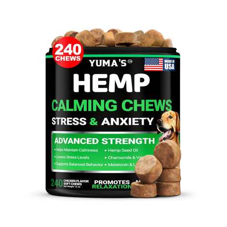 Hemp Calming Chews for Dogs - 240 Treats - YUMA'S